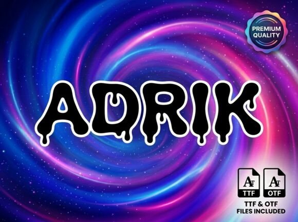 Adrik: Bold Drip Display Font for Dynamic Designs