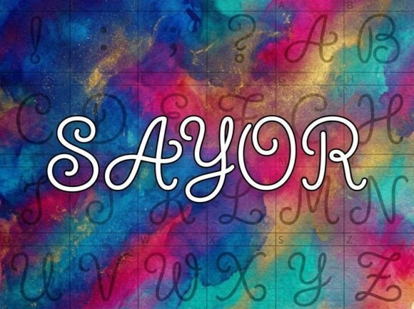 Sayor: A Bold Decorative Display Typeface for Impactful Design